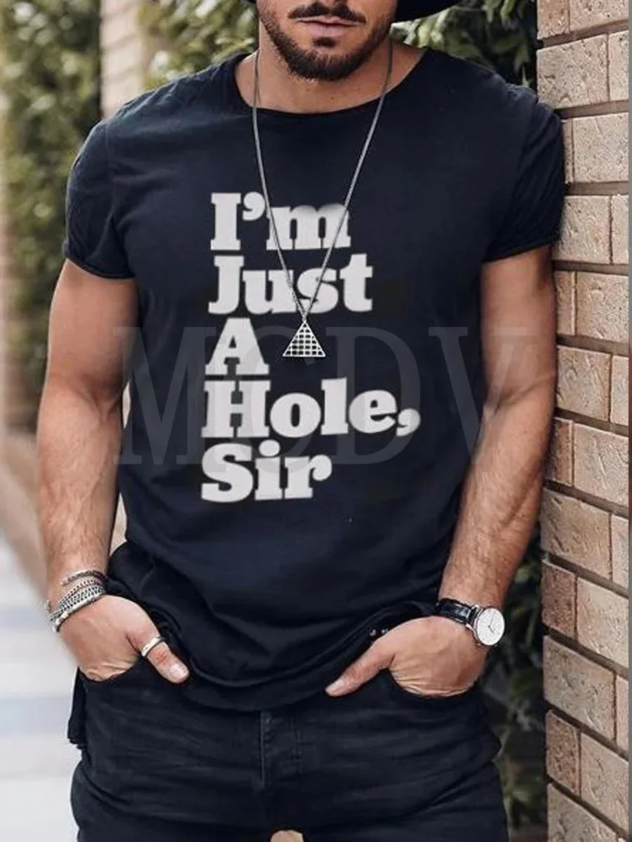 

2023 Summer Men's Printed Casual Crew Neck Short Sleeve T-Shirt The Colorful The Best I'm Just A Hole LGBT 3D Printed T Shirt