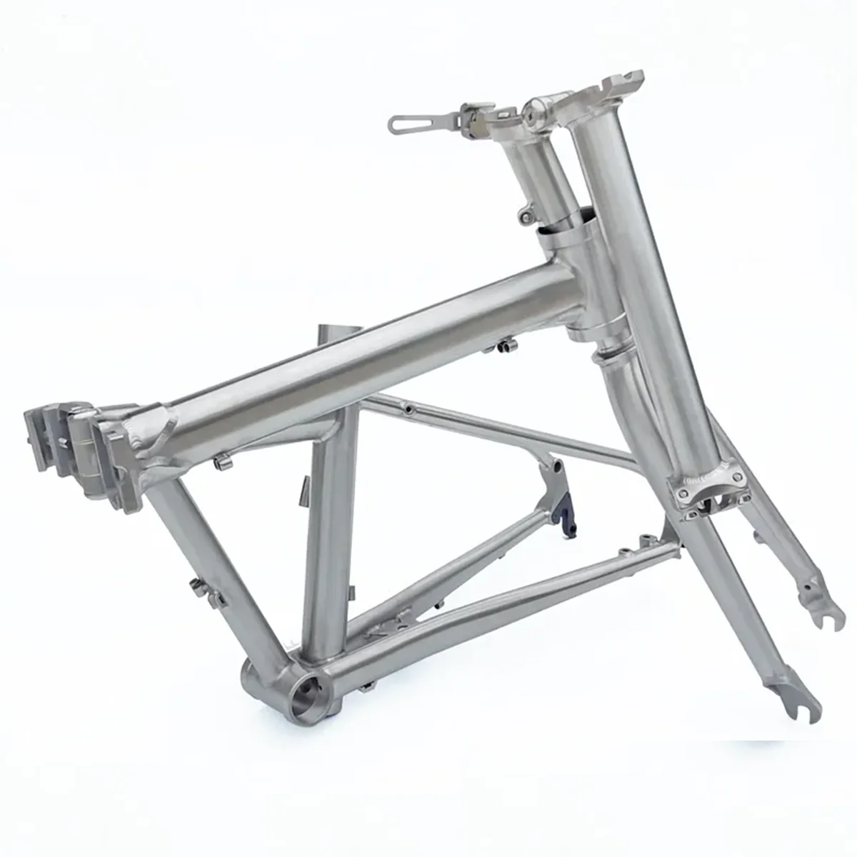 CNC Dropout Folding Bike Frame, Ultra Light, 451X28C, Gr9 Titanium, City Bicycle, 135 QR Replaceable