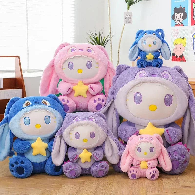 

25-55 см Sanrio Kawaii Hello Kitty плюшевая кукла-стижка для девочек плюшевые украшения дома плюшевые рождественские куклы подарки на день рождения