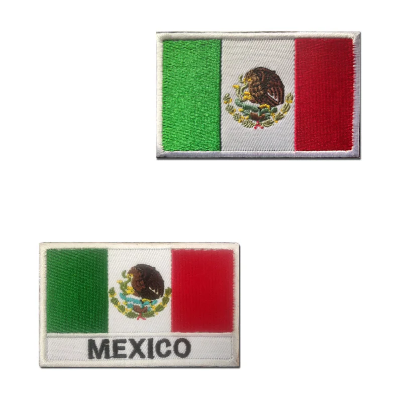 Mexican Flag Embroidery Patches Badge Outdoor Bag With Cloth Sticker Military Patches Army Backpack Cloth Decoration