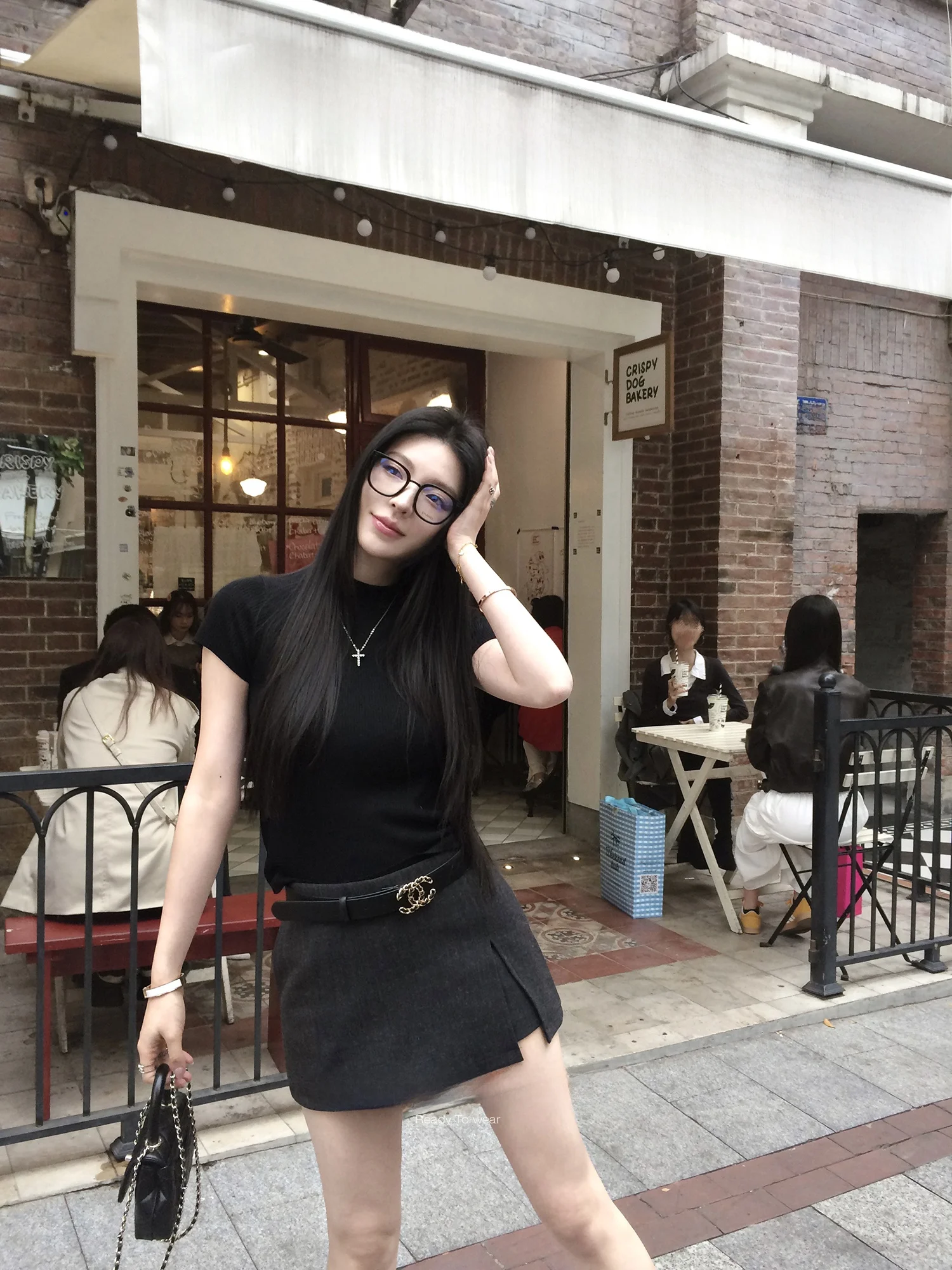 

Bla Wool Knitted ort Sve T-irt round Ne Pullover Slim Fit Women's Top Commute Sle Korean Version Moisture ng