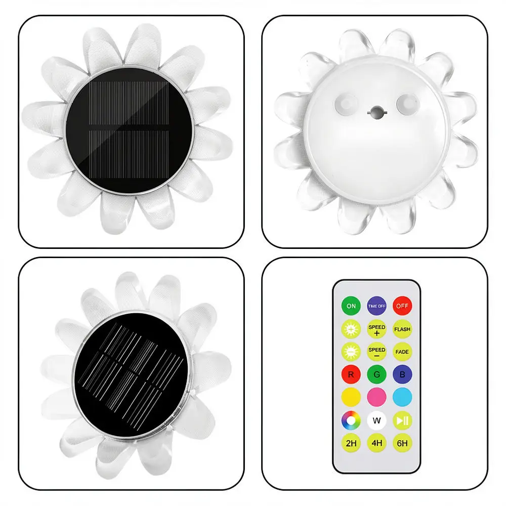 Outdoor Solar Floating Light LED Flower Lamp Waterproof Underwater Decor Color Changing For Swimming Pool Pond Fountain Spa