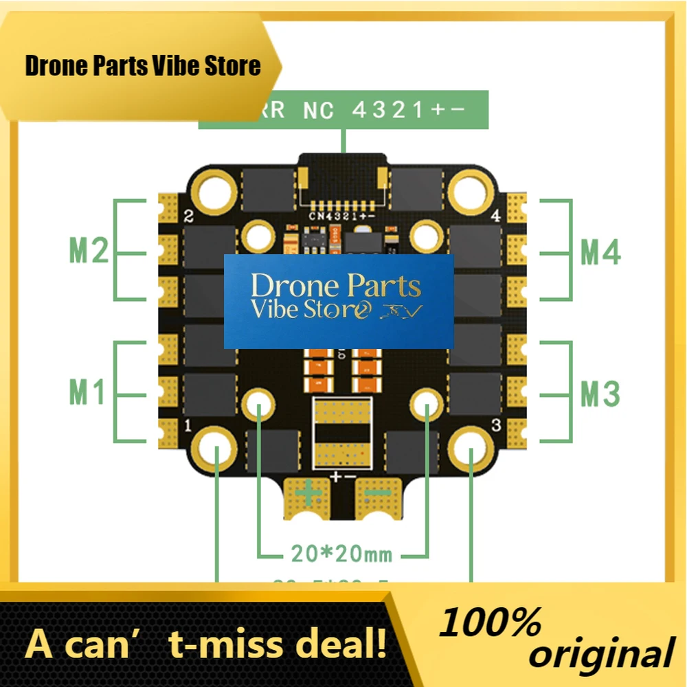 

DronePBLHeli_S 50A 4-In-1 FPV ESC 2S-6S DShot600 20x20MM 30.5x30.5MM For Drone Racing RC Quadcopter With Double Hole Speed Contr