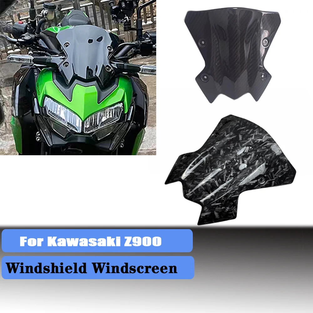 Motorcycle Windshield Windscreen For Kawasaki Z900 2020-2024 Front Plastic Wind Shield Screen Deflectors Water Transfer Forging