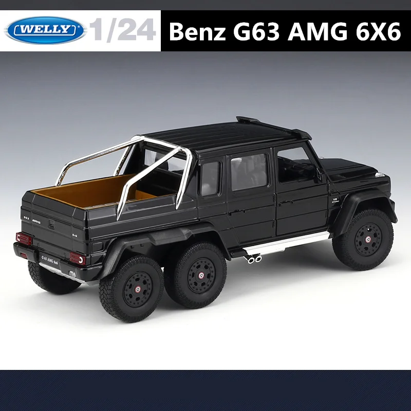 WELLY 1:24 Mercedes-Benz G63 AMG 6*6 modello di auto in lega diecast e giocattolo in metallo fuoristrada modello di auto simulazione regali per