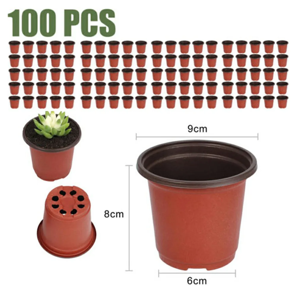 Bandeja De Mudas De Plástico Para Plantio, Vasos De Transplante, 4 Em, 100PCs