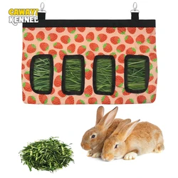 2/4 Holes Hanging Hay Bag for Bunny Guinea Pigs Small Animal Feeder Rabbit Food Dispensers Bag Cage Accessories Pet Feeding Bag