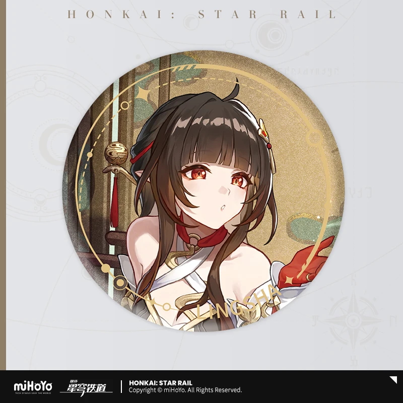 Honkai Star Rail Tinplate Badge miHoYo Official genuine version Anime Bailu Natasha Character doll Cosplay Decoration Xmas Gifts