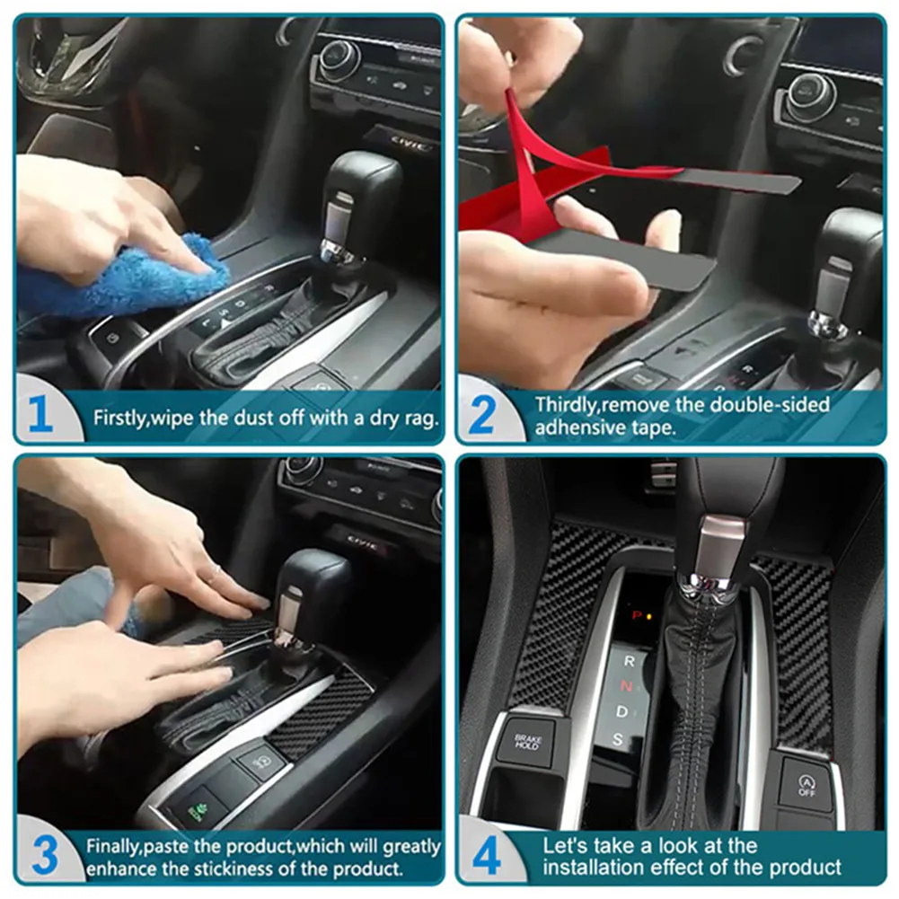 For Chevrolet Thorold 1500 GMC Sierra 1500 2014-2018 Car Decorative Accessories Stickers Carbon Fiber Interior Mouldings Strips