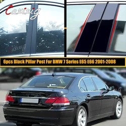 6Pcs for BMW 7 Series E65 E66 2001 2002 2003 2004-2007 2008 Door Window Pillar Posts Trim Molding Cover Stickers Accessories