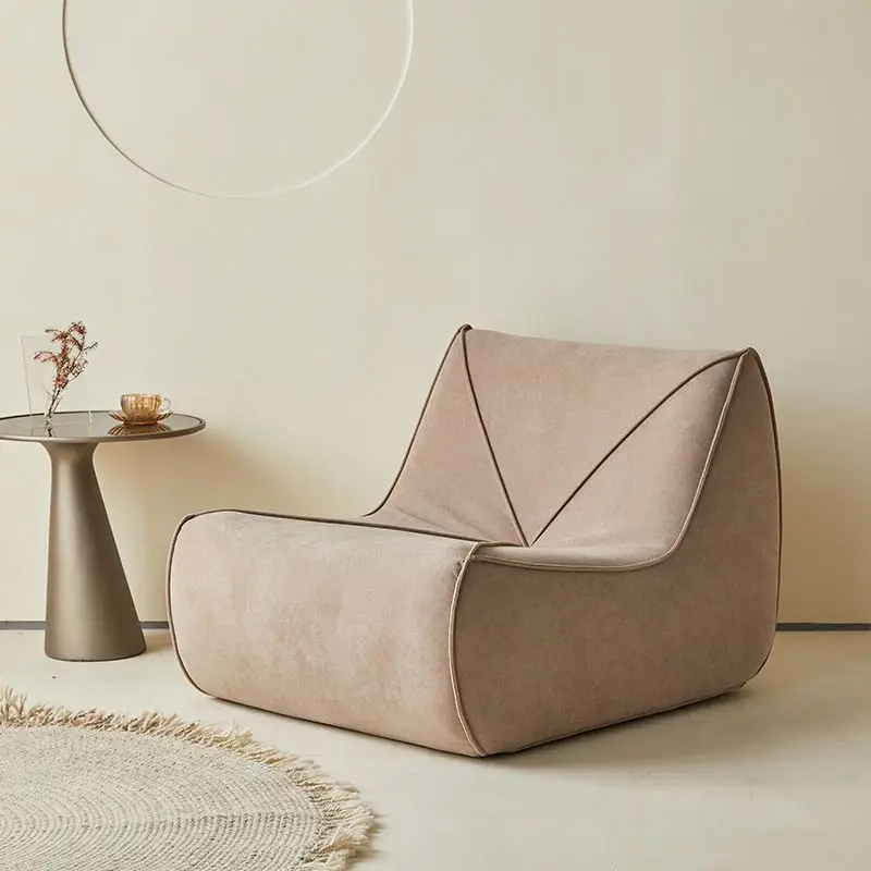 أريكة كسولة حديثة كريمية إبداعية كرسي بين باج لشخص واحد نمط الترفيه للمعيشة
