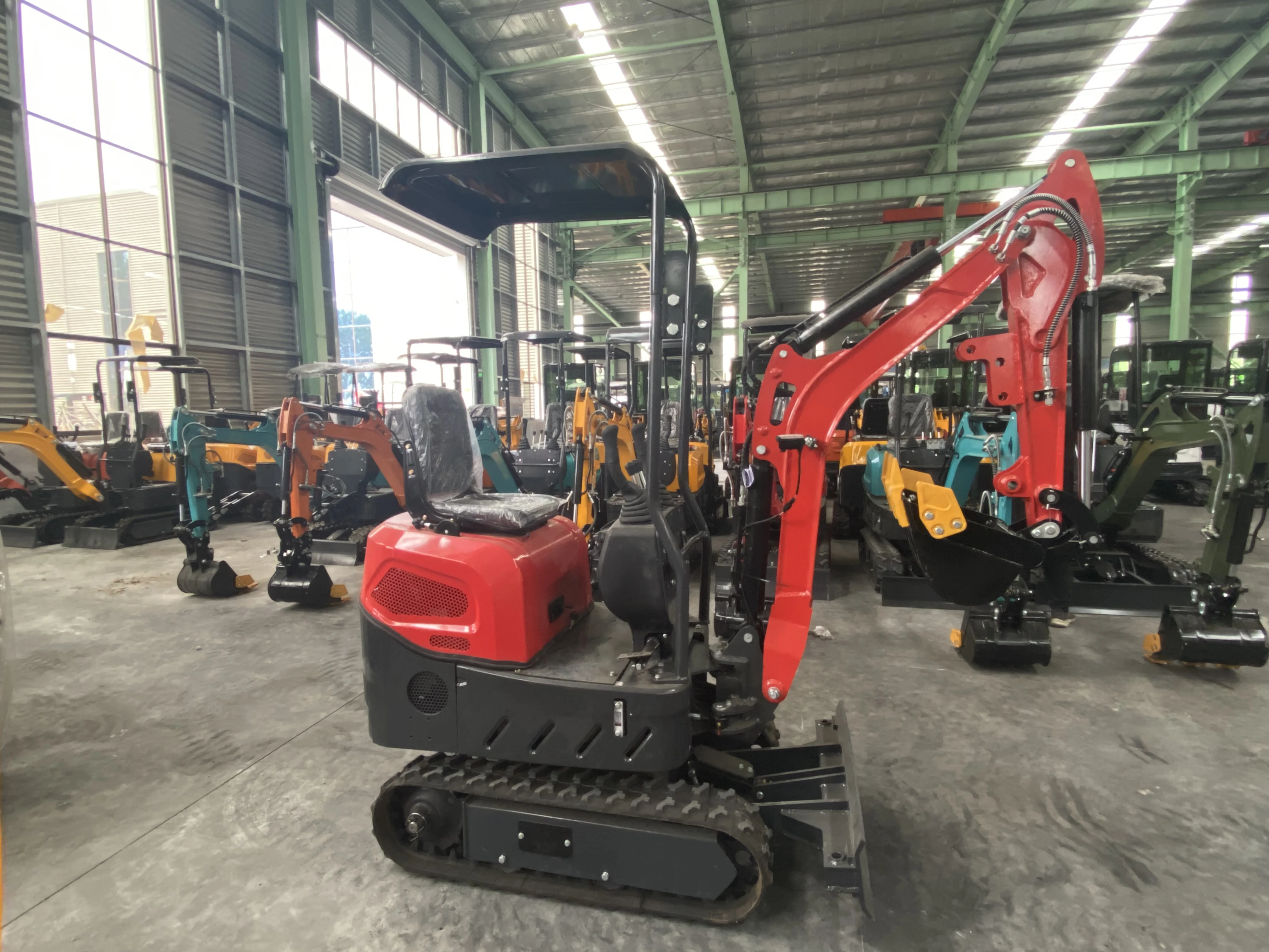 Mini excavator hidrolik baru, mini excavator beroda rantai multifungsi 1,2 ton untuk dijual