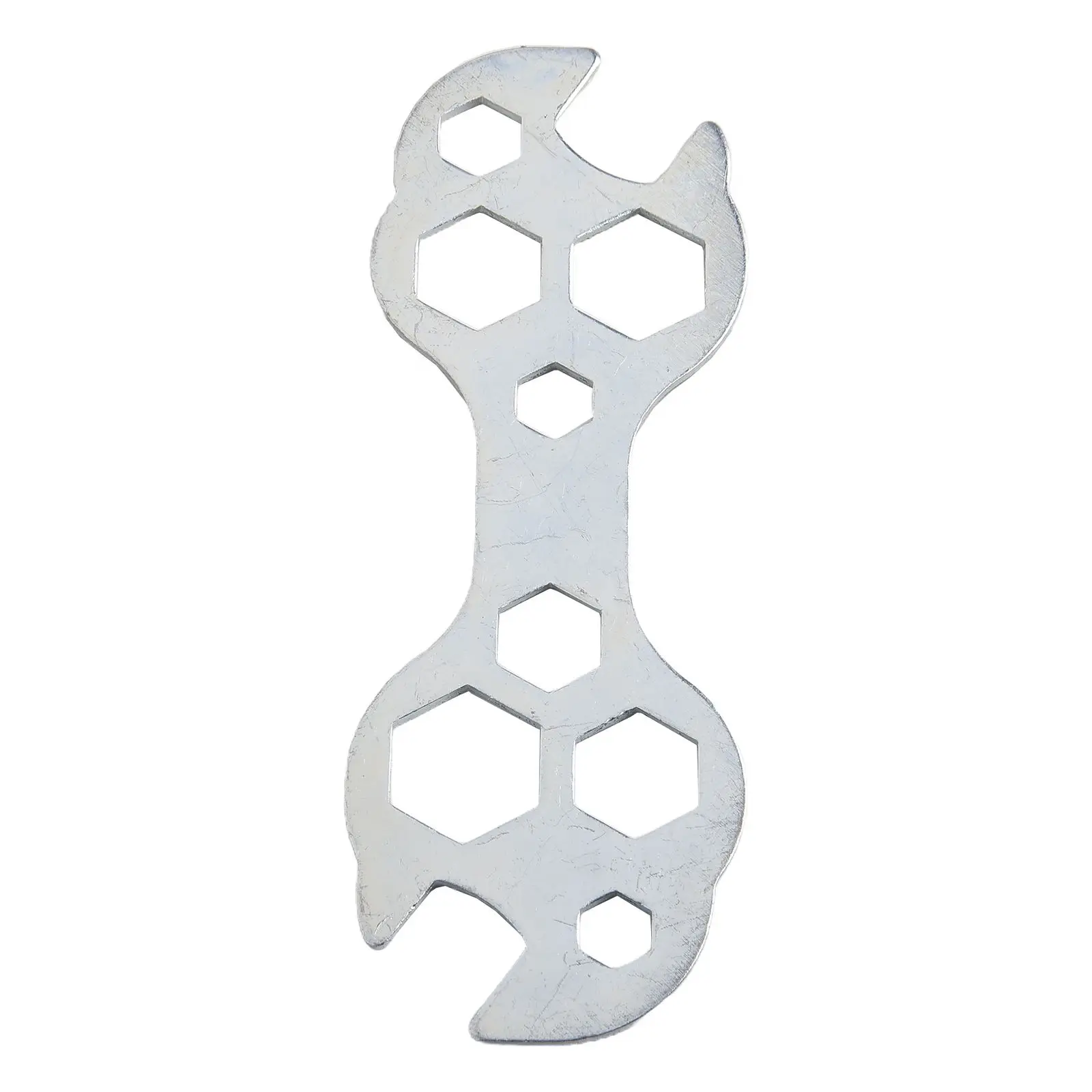 

1pc Mini Flat Hexagon Wrench 10 In 1 8-17mm Hex Key Spanner Hand Tools For Repairing Fixing Adjusting Bike Components