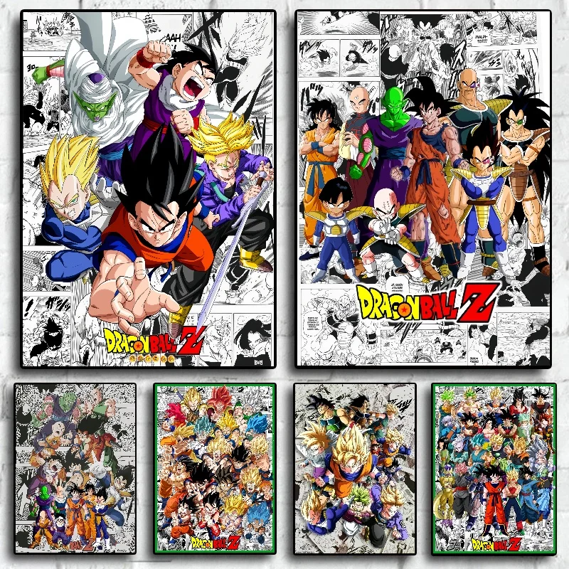 Dragon Ball Z Creative Innovation HD Poster Wall Vegeta Sun Goku Gohan Decorative Painting Children's Bedroom Gym Art Decoration