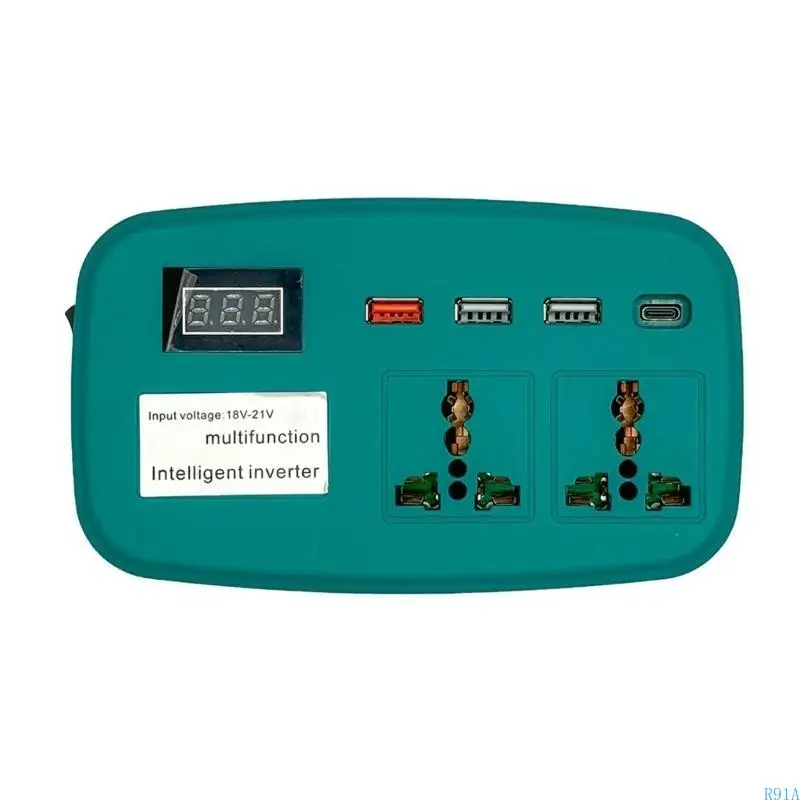 R91A Высокий эффективный инвертор аккумуляторной батареи 18V-21V с 3XUSB+1xType C & зарядной порт