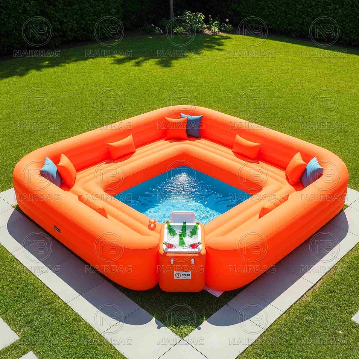 Newly Upgraded Inflatable Sofa Pool With Cooler, 2-in-1 Luxury Round Inflatable Sofa Pool Lounger And Pool Combinationor