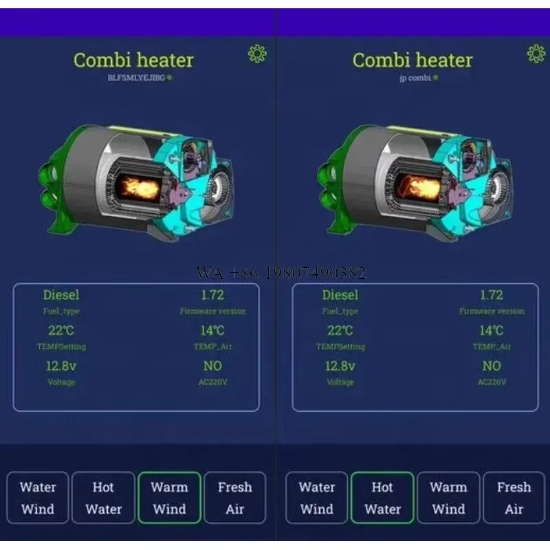wmwmnu for JP Combi Heater 12V Truma Boiler Air and Water Heating System for Caravan RV Camper Motorhome
