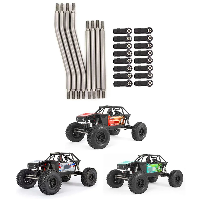 Varilla de enlace de suspensión de Metal 16X, varilla de tracción de dirección para Axial Capra AXI03004 1/10 coche trepador de control remoto, piezas de mejora