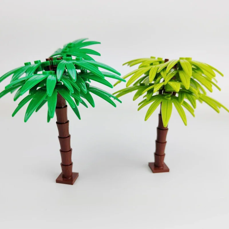 Building Blocks Palm Coconut Tree Green Garden Landscape Tropical Beach Plant Block Toy Compatible Lego Bricks Toy for Children