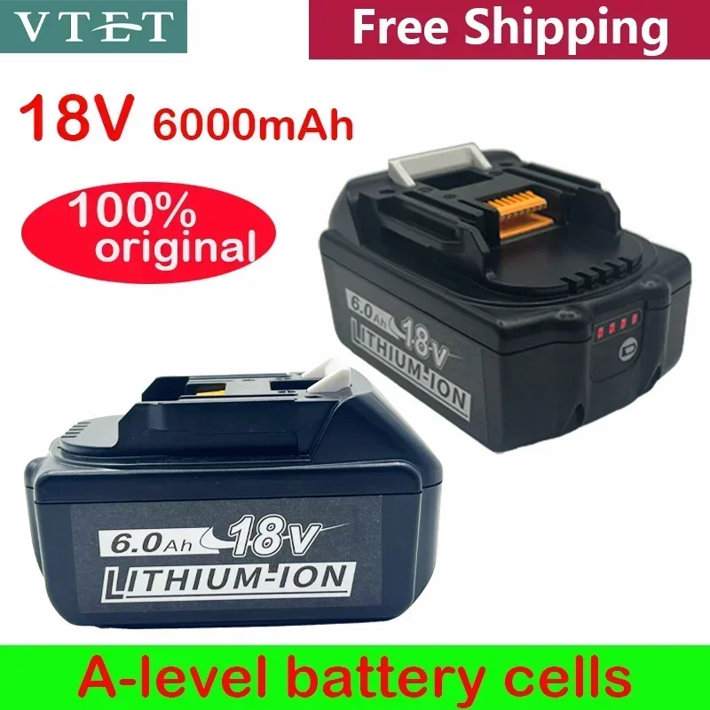 

2024 New Original For Makita 18V 6000mAh Rechargeable Power Tools Battery with LED Li-ion Replacement LXT BL1860B BL1860 BL1850