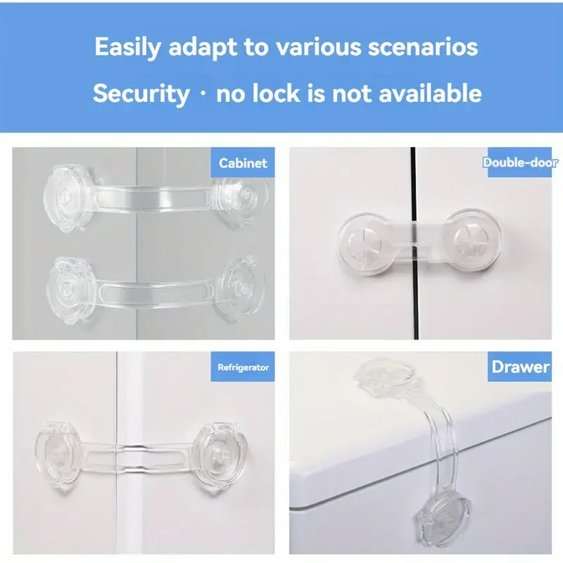 5pcs Safety Strap Locks With Multi Use Straps Latches For Safety Drawer Anti-Pinch Hand Strap Lock For Fridge, Cabinets