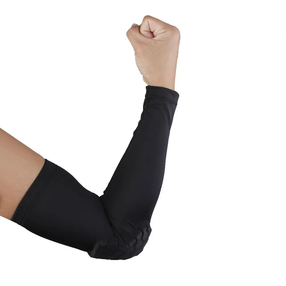 

Arm Sleeve Elbow Support Protector Black Size M Compression Honeycomb Pad Non Slip Band Breathable Stretchy for Basketball