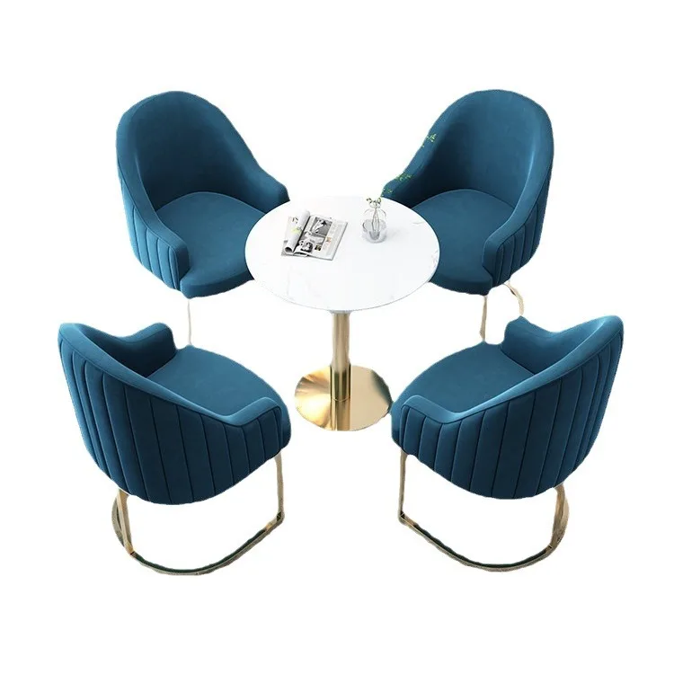 

&c Modern Light Luxury Home Furniture Table and Chair Set for Villa Living Room Durable Metal Construction