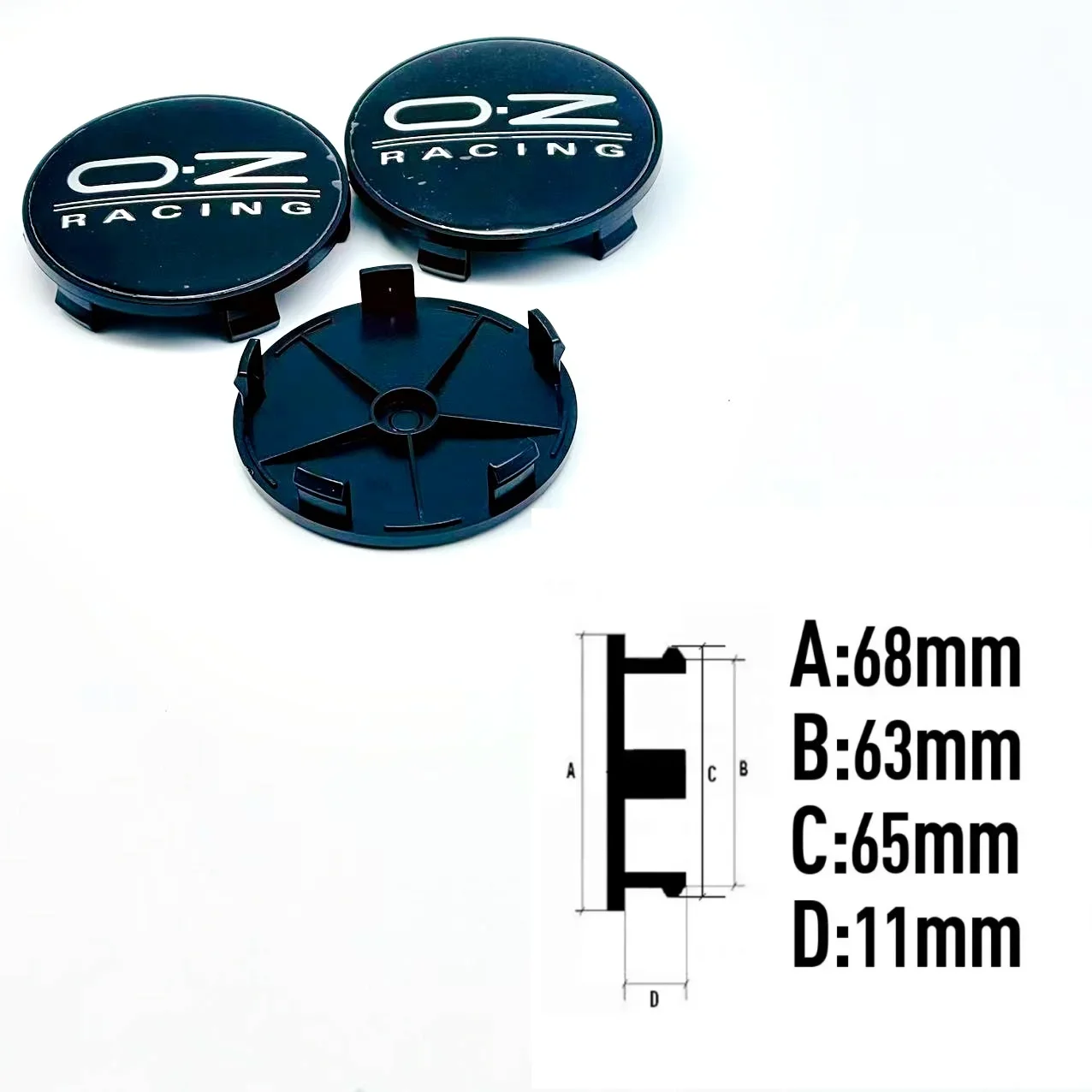 4 Stück 68mm Auto-Radnabenkappen für OZ Racing Alufelgen, 65mm Felgenkappen mit OZ Racing Emblem, Auto-Zubehör – Detail 3