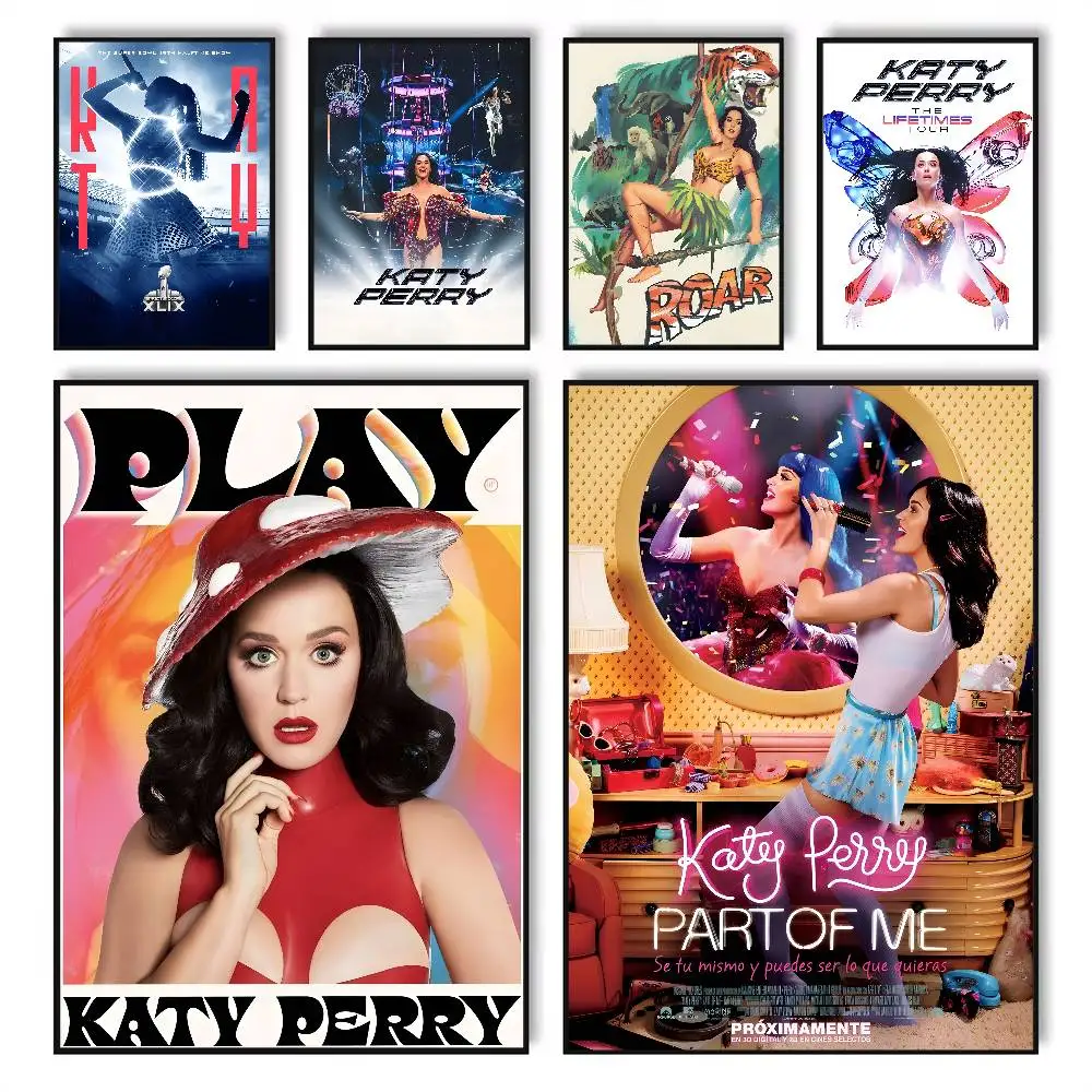Pôster de álbum quente Singer K-Katy P-Perry, pôsteres HD autoadesivos à prova d'água, ideal para decoração de sala de estar, quarto, bar