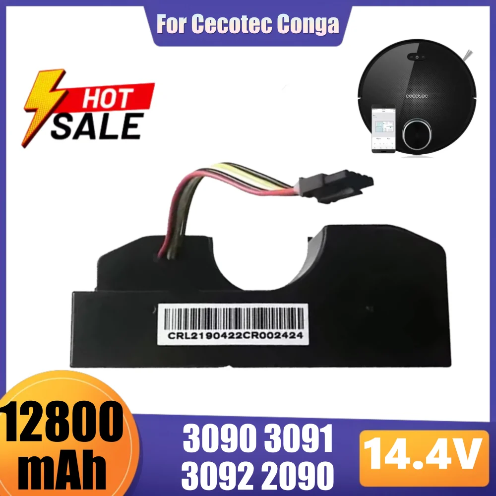 السفن من بولندا 14.4v12800mAh CECOTEC CONGA 3090 3091 3092 1690 2090 جهاز آلي لتنظيف الأتربة بطارية حزمة استبدال الملحقات
