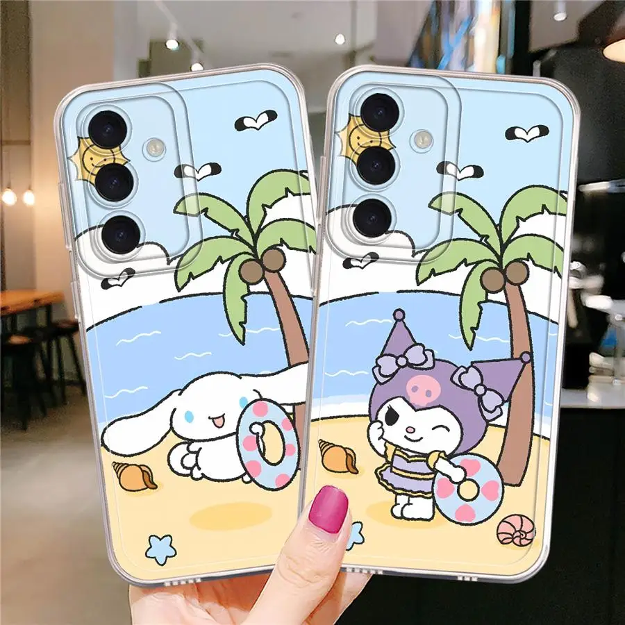 Sanrio Melody Kuromi funda de teléfono suave transparente para Samsung Galaxy A56 A52 A71 A04 A31 A02 A55 A73 A06 A50 A51 A54 A53 A50 A03 A72