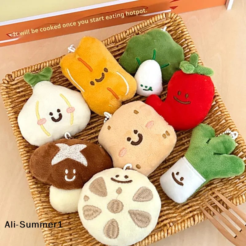 

【E】Cute Cartoon Creative Hotpot Food Plush Keychain Doll Pendant Kawaii Backpack Hanging Ornament Decoration Accessories Gifts