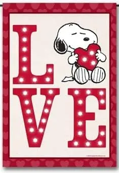 Peanuts Snoopy Love Valentine Garden Flag, 12.5 x 18 inches, Officially Licensed Peanuts Product