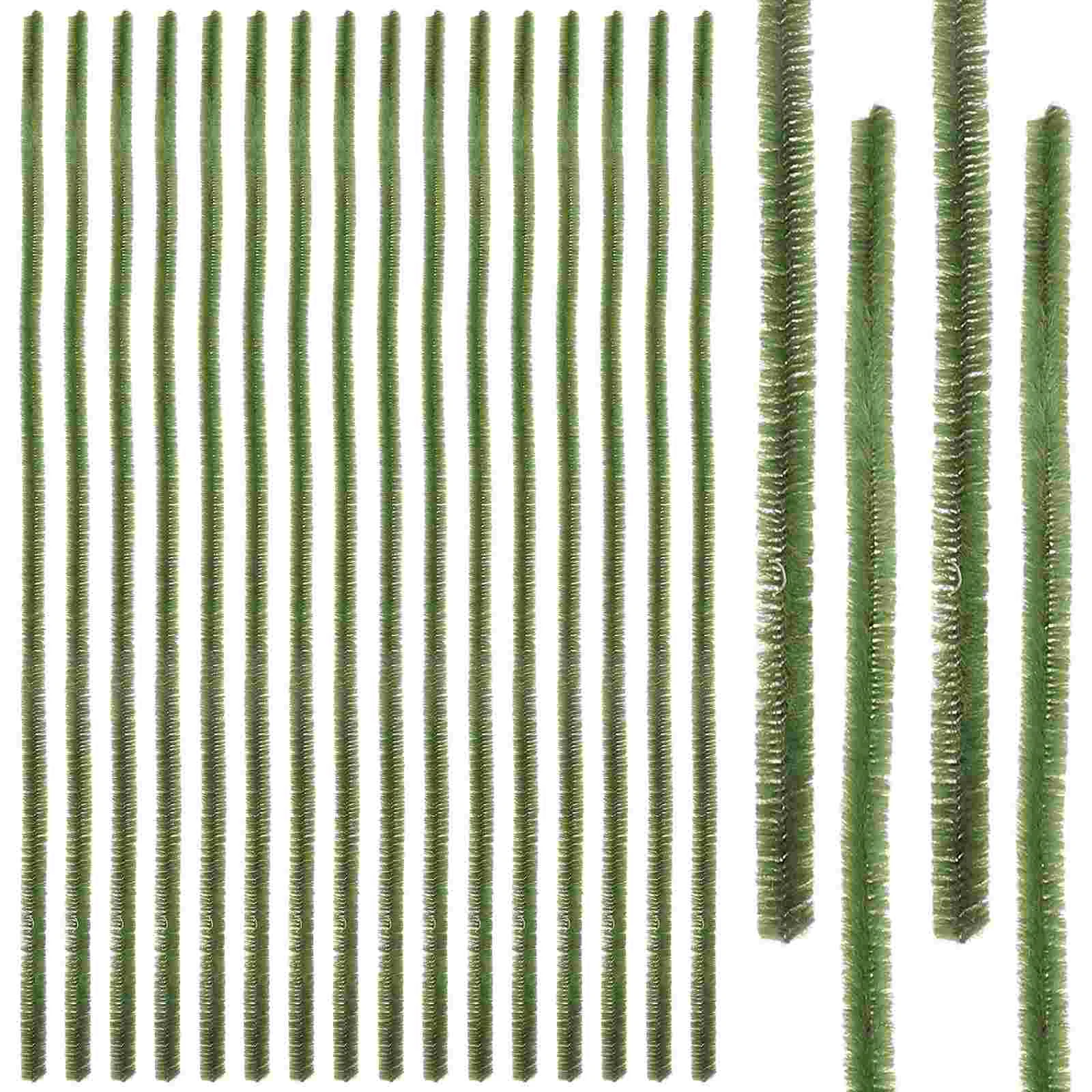 200 Pcs Twisting Stick DIY Cartoon Tops (light Brown) 200pcs Plush Twisted Rod Pipe Cleaners for Crafts Supply Green