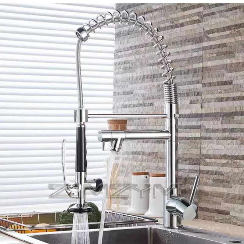 Black Kitchen Faucet Sprayer Pull Out High Pressure Spring Tap Head Kitchen Faucet Accessory for Kitchen Bathroom Cleaning