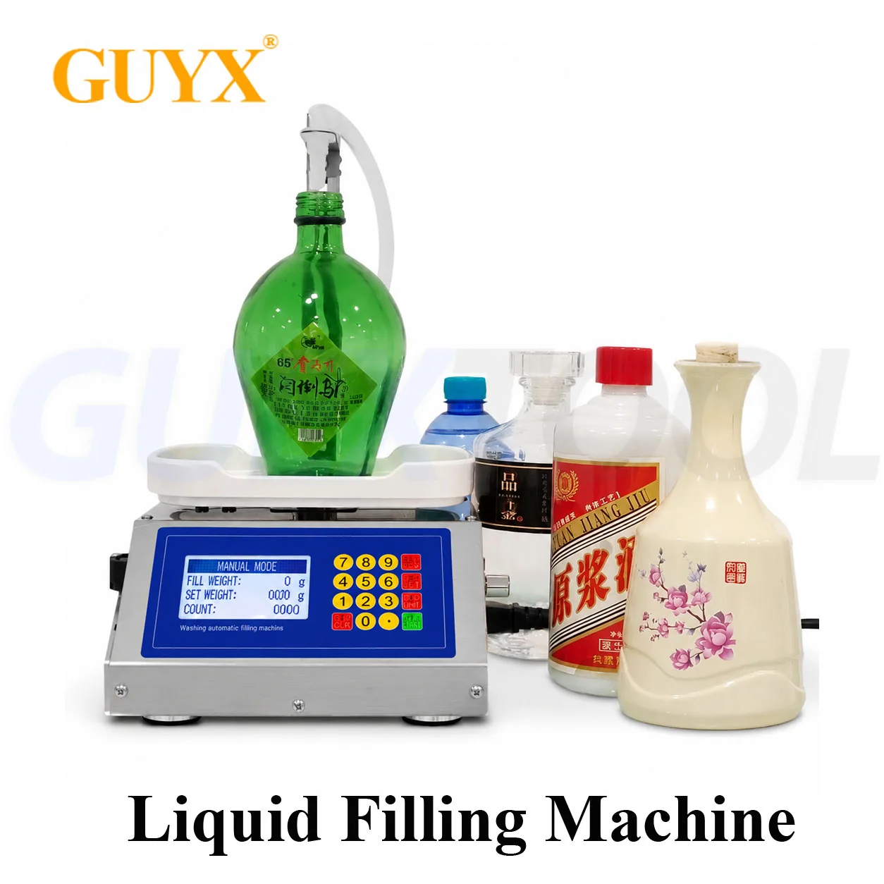 Liquid Filling Machine 3000ml Weighing Diaphragm Pump Electronic Scale Water Filler Olive Oil Water Drink Wine Juice Csy-3200