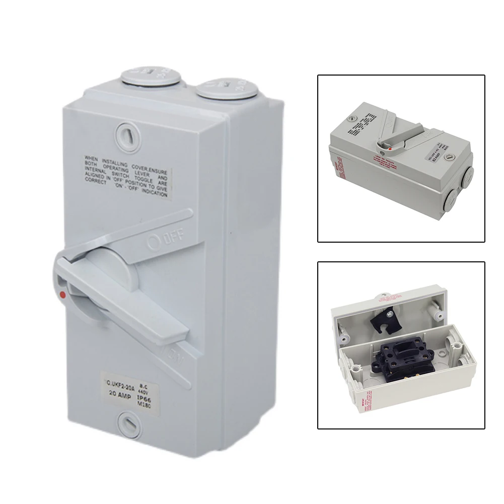 1pcs IP65 Outdoor Waterproof Isolator Switch 3P Waterproof Isolating Switch Three-phase Dustproof Rotary Load Switch 35A