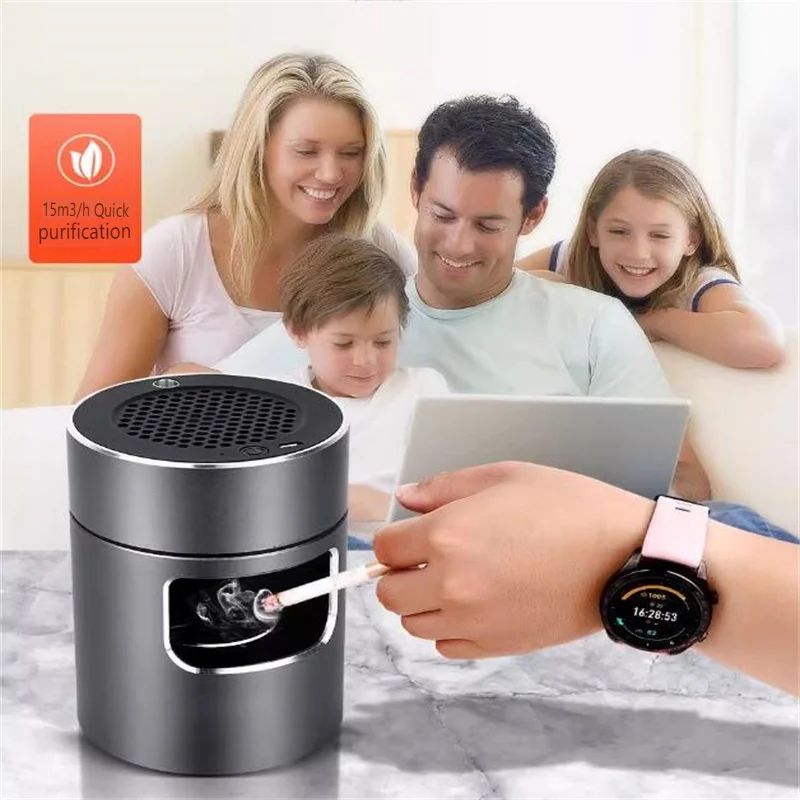 Smokeless Smart Ashtray Smoke Eliminator Electric Ashtray Absorb Smoke Anti-Odor and Anti-Smoke Portable Ashtrays for Smoker