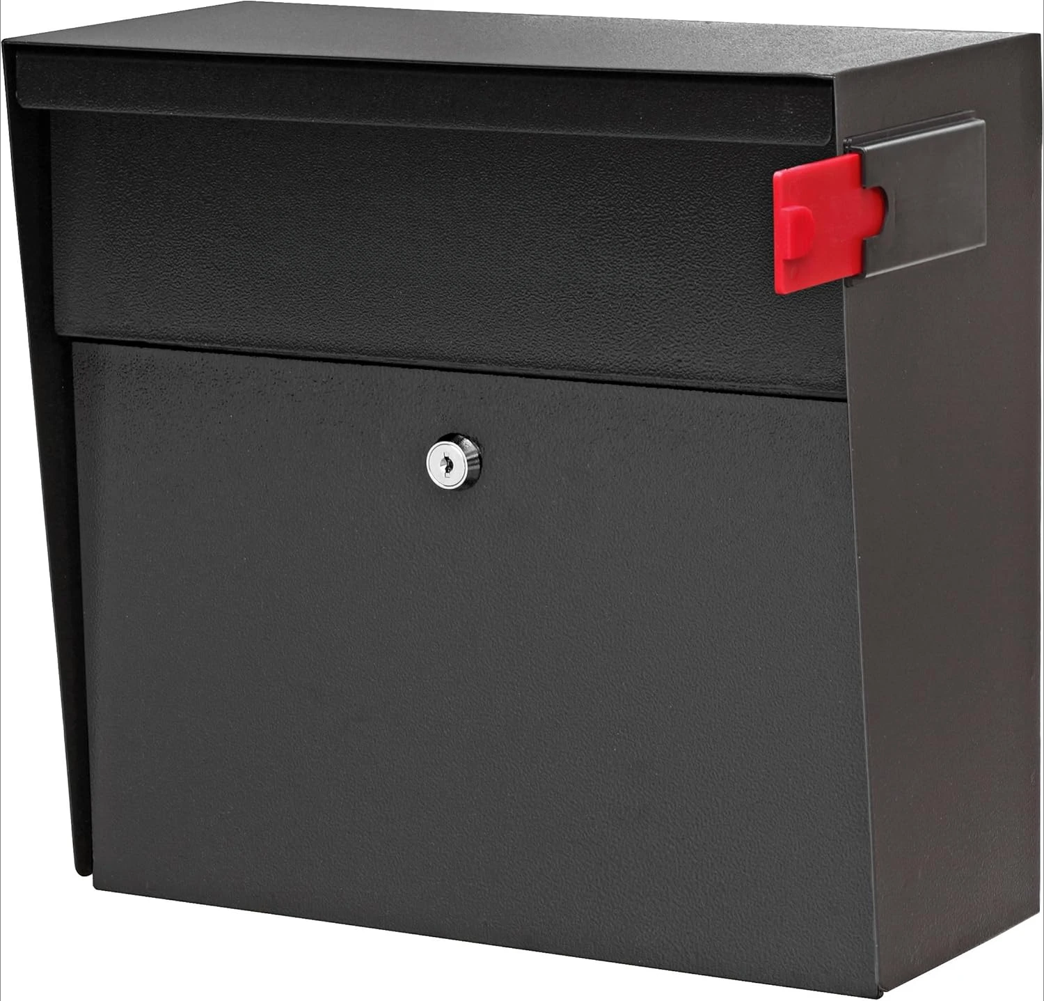 Black High Capacity Wall Mounted Locking Security Mailbox,Medium