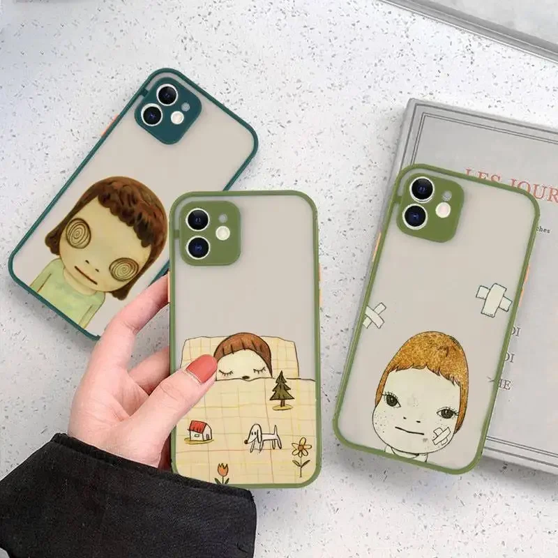 Yoshitomo Nara art painting Phone Case matte transparent For iphone 14 11 12 13 plus mini x xs xr pro max cover