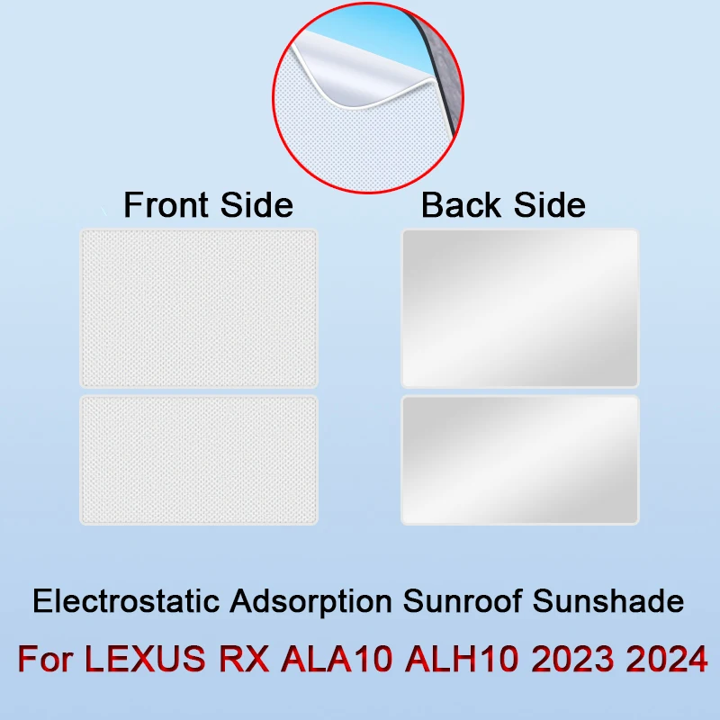 For LEXUS RX ALA10 ALH10 2023 2024 Electrostatic Adsorption Car Roof Sunshade Skylight Blind Shading Windshield Sunroof Cover