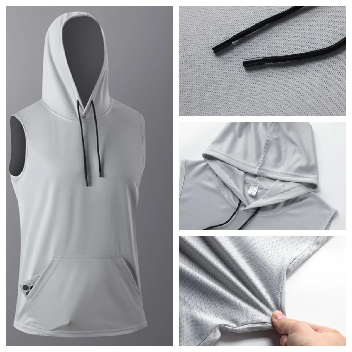 

Summer Sports T-shirt Stylish Solid Minimal Men's Run Top Versatile Daily Comfortable Breathable Quick-dry Stretch Sleeveless