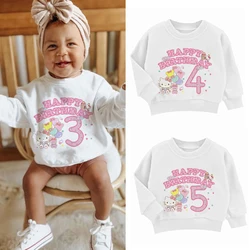 Hallo Kitty Kinder Sweatshirts Geburtstag Nummer 1-14 y2k kawaii Sanrio Pullover Anime Cartoons Freizeit kleidung Mädchen Junge Kinder Top