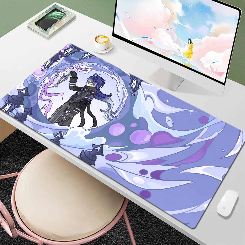 New Genshin Impact Nodkrai Varesa Mouse Pad Desk Mat Large Non-slip Anti-fray Keyboard Ergonomic Office Rubber PC Home Custom view 3