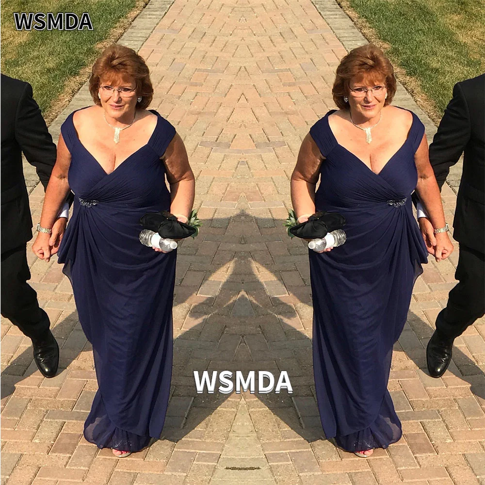 

Criss-Cross Neck Long Chiffon Dress for Mother of The Bride Wedding Pleat Dresses for Women Party Plus Size Formal Dresses