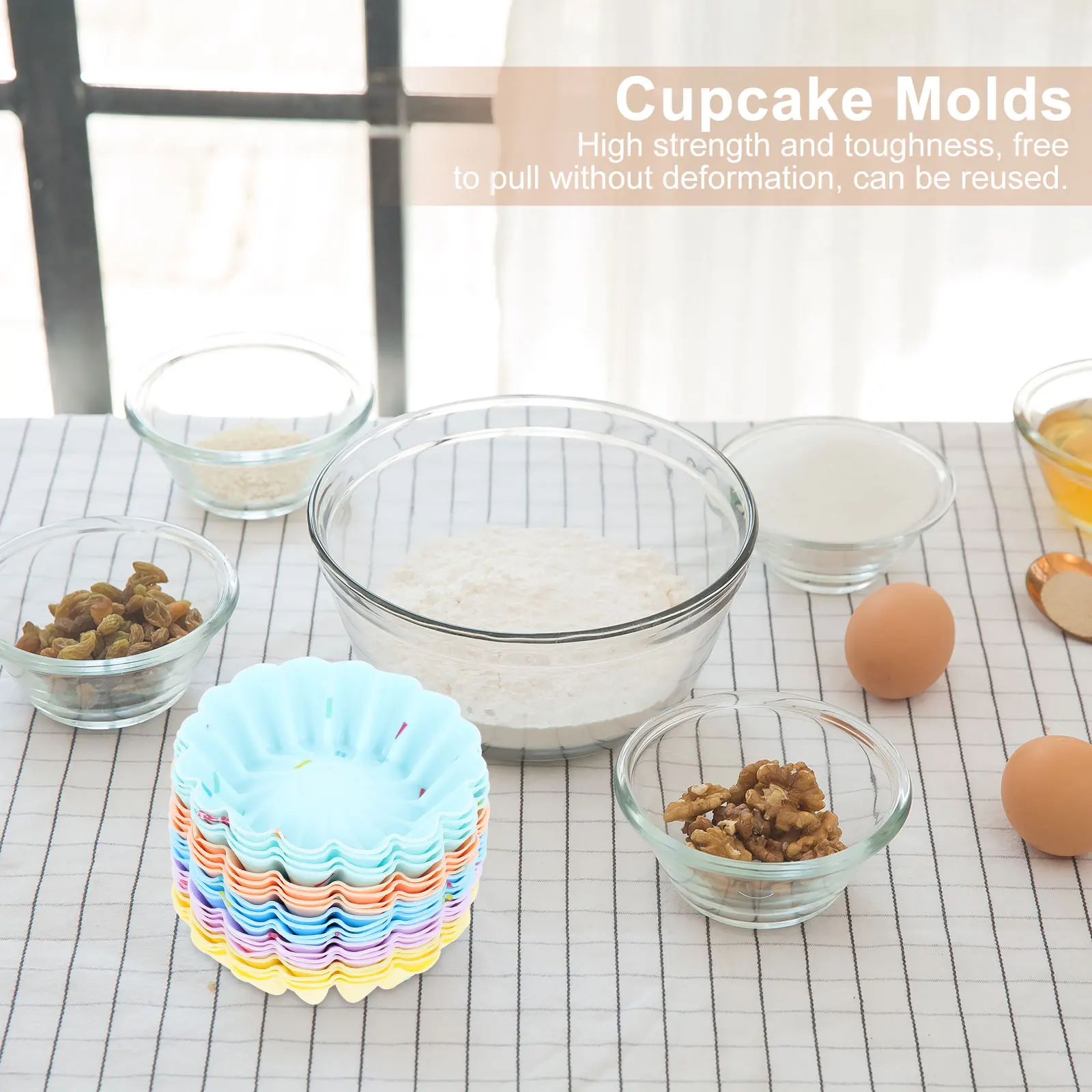 

20 Pcs Pudding Silicone Cake Cup Baking Silica Gel Kitchen Non-stick Muffin Molds