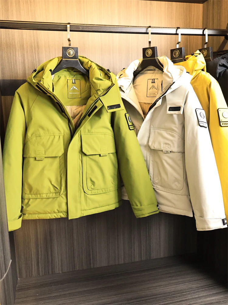 

Мужской уличный пуховик с капюшоном Jaet Svel, шерстяной наполнитель, белый ду-пух, водонепроницаемый, осенне-зимний, Faion Urban Sle Thiened