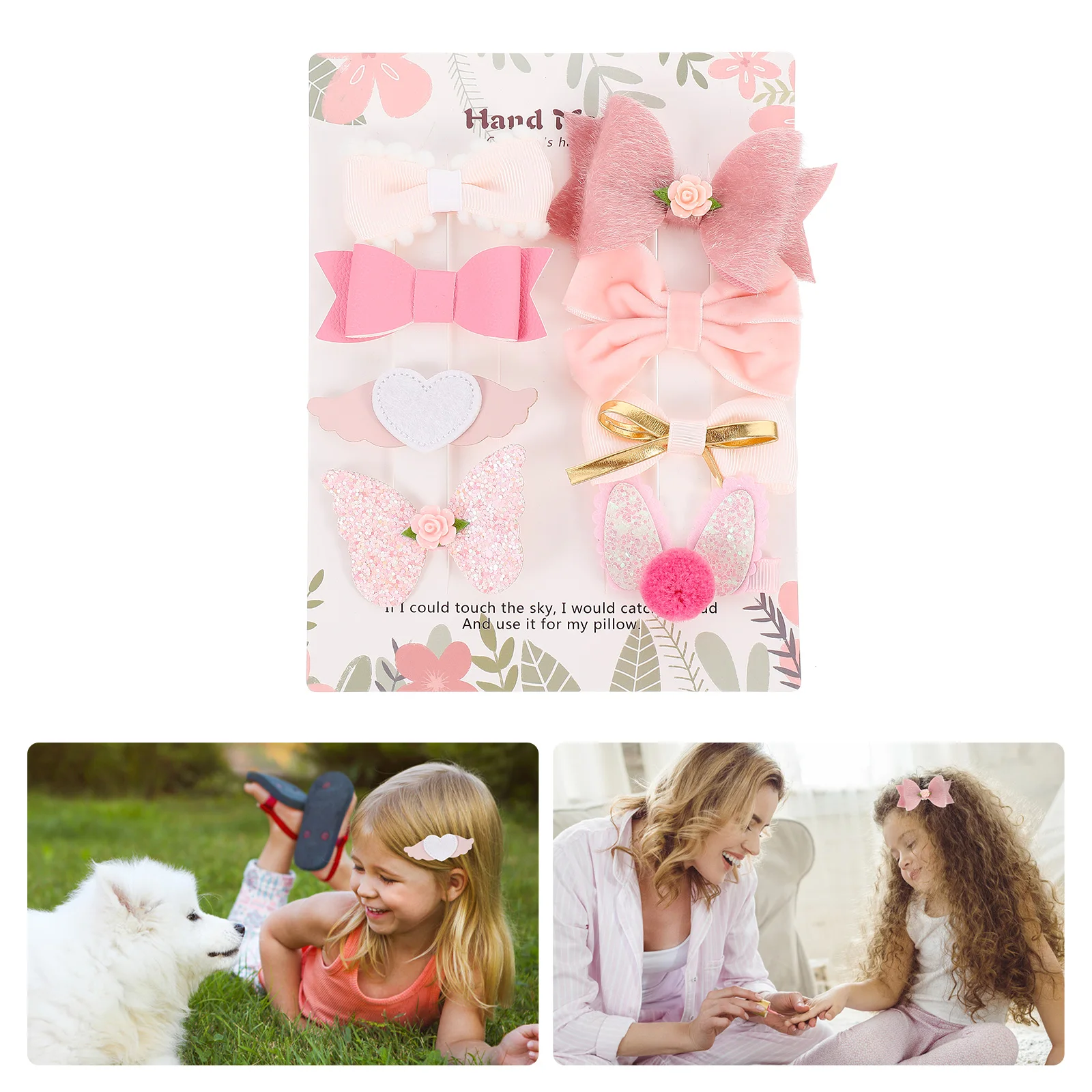 

8 Pcs Heart Wings Hairpin Kids Cartoon Clips Accessories Delicate Headwear Girls Lovely Hair Accessories Safe Durable