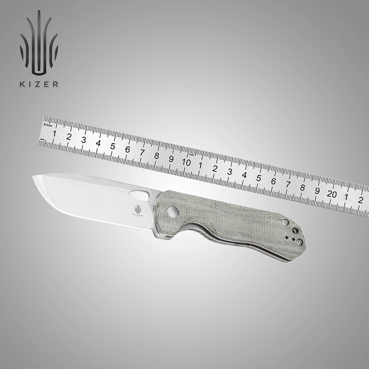 Kizer Tactical Knife V3627A1/V3627C1 Bugai 2023 New Micarta Handle with 3V/154CM Steel Blade Outdoor Knives