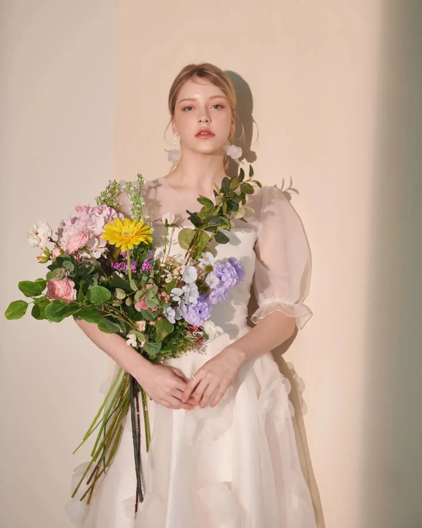 Customized Korea Garden Evening Dresses Puffy Short Sleeves Formal 프롬드레스 Ankle Length Elegant Prom Growns Party Women Bride